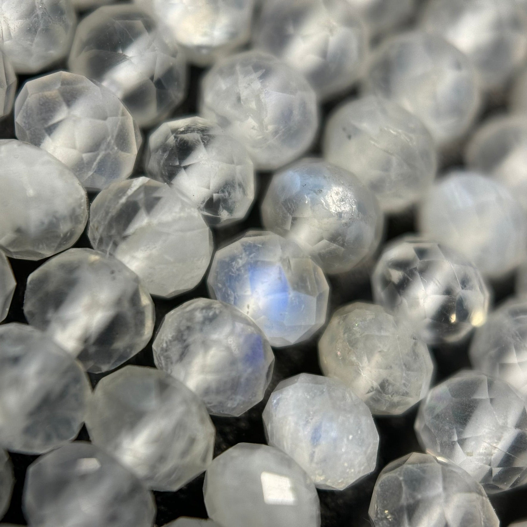 Moonstone Faceted Rondelle Beads - (AA Quality)
