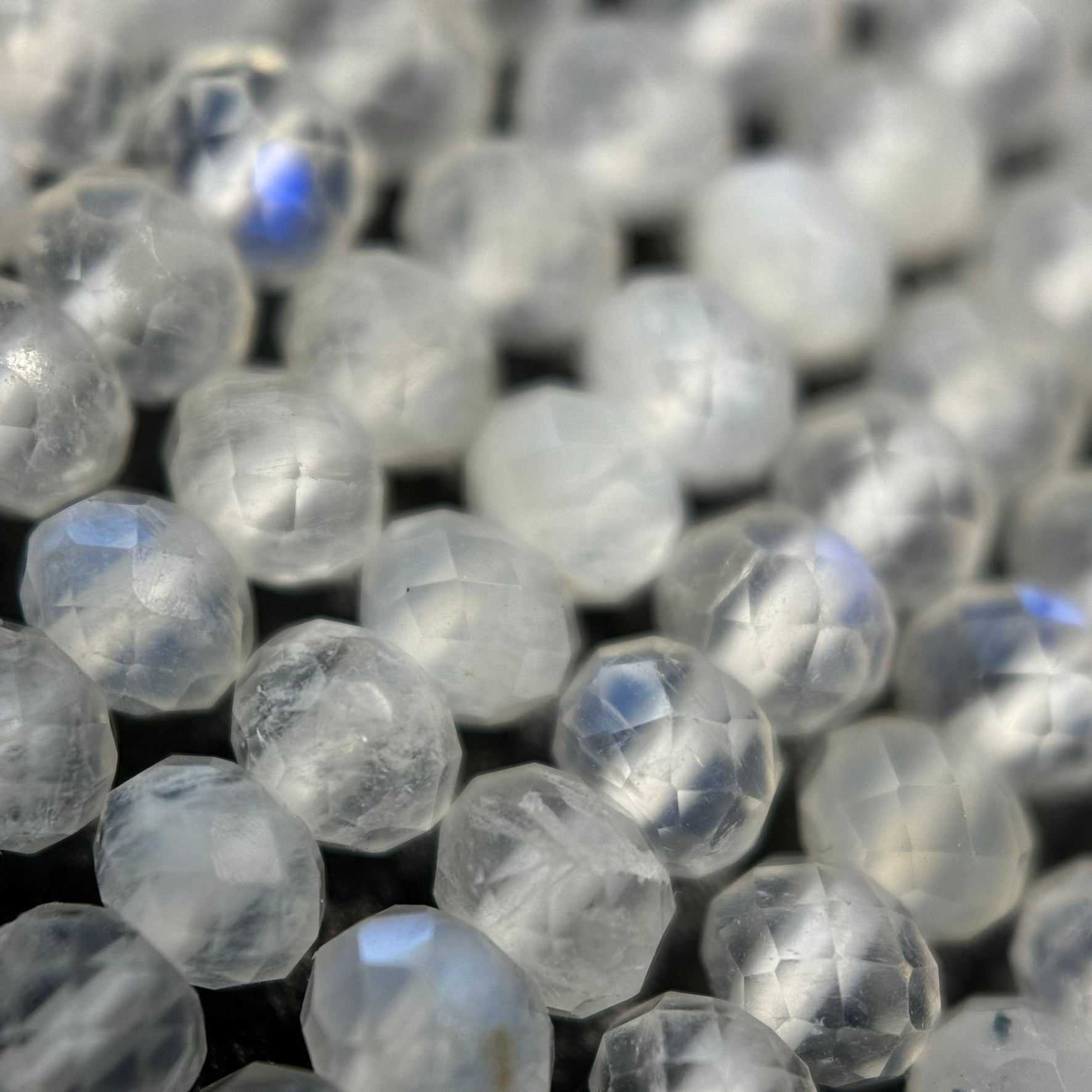 Moonstone Faceted Rondelle Beads - (AA Quality)