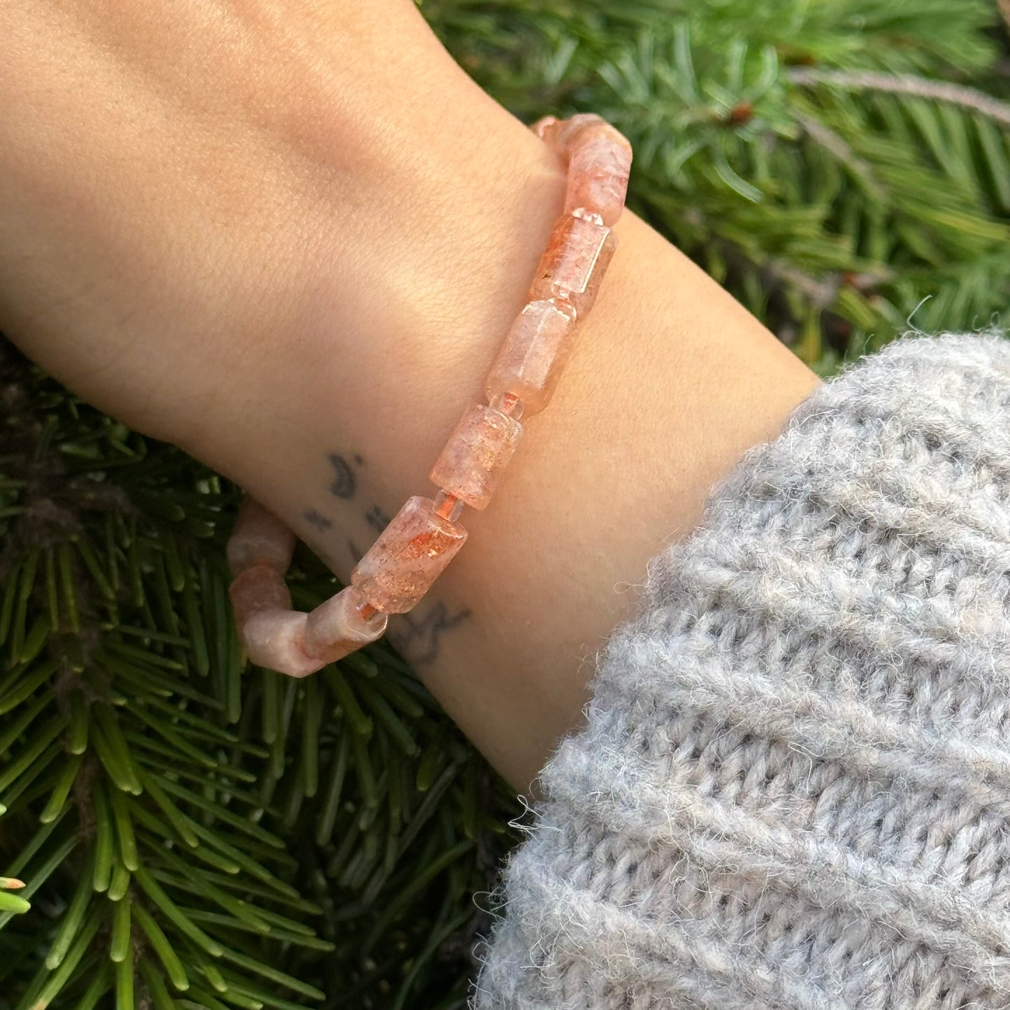 Sunstone Beaded Bracelet – Premium Quality Natural Stone Jewelry - (AA Quality)