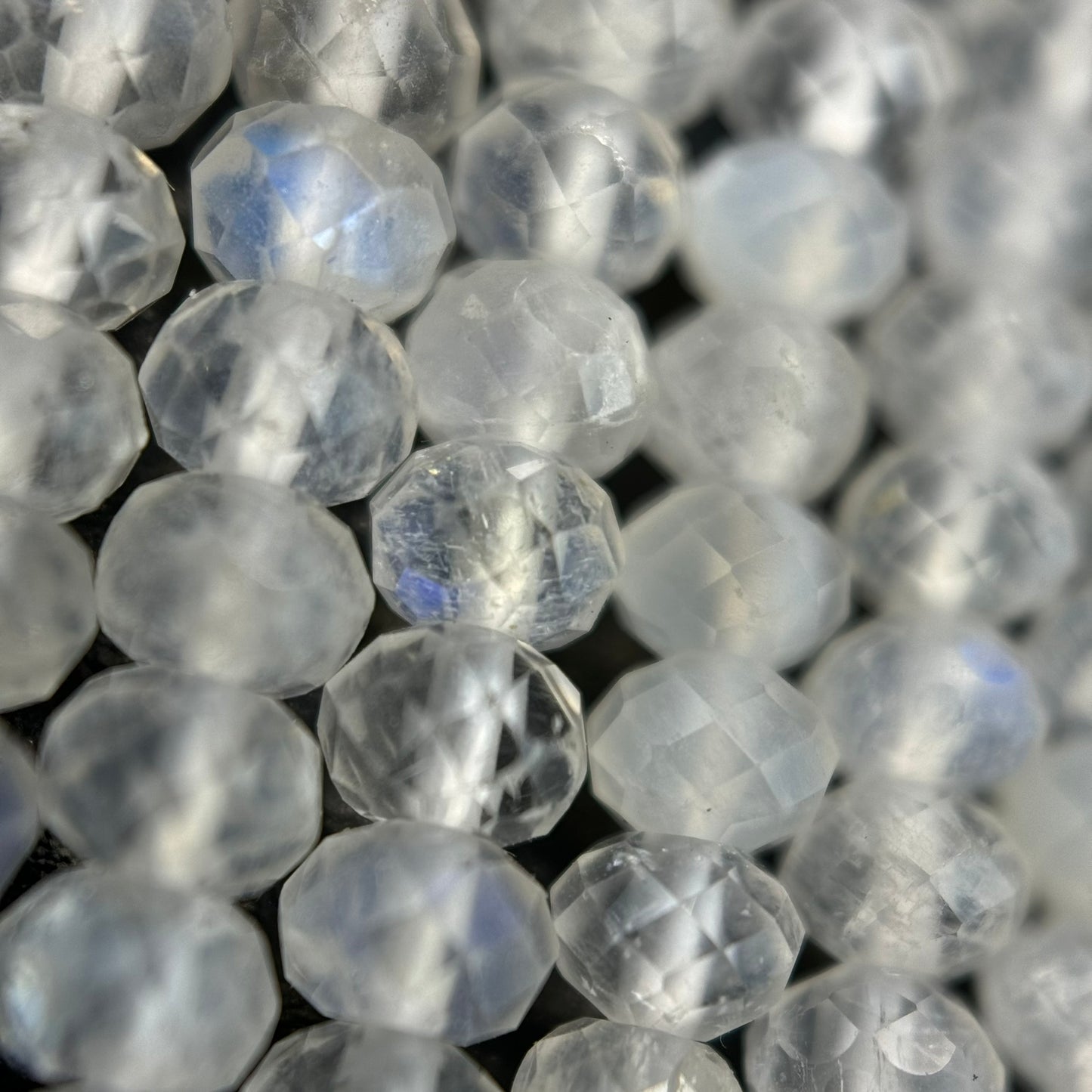 Moonstone Faceted Rondelle Beads - (AA Quality)