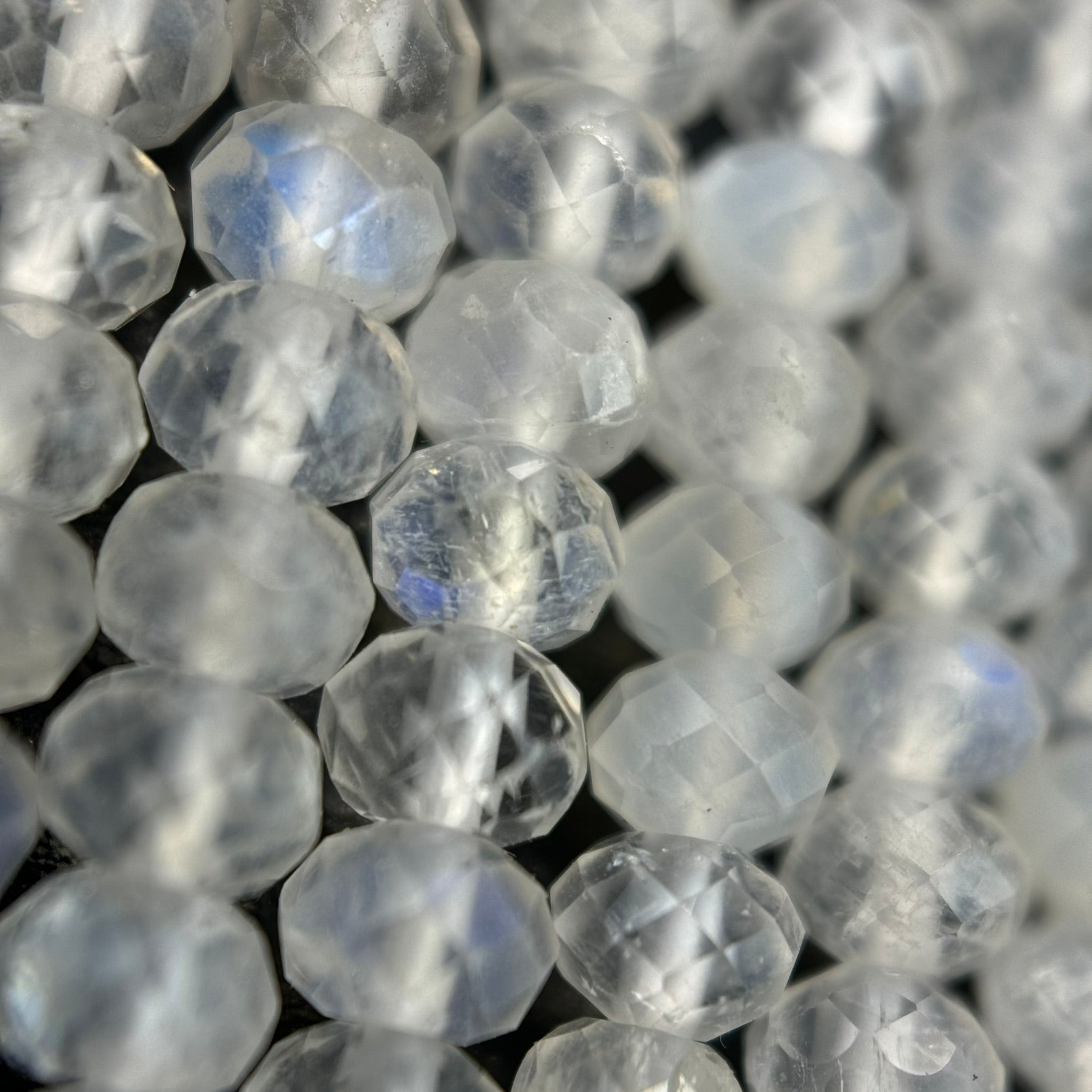 Moonstone Faceted Rondelle Beads - (AA Quality)