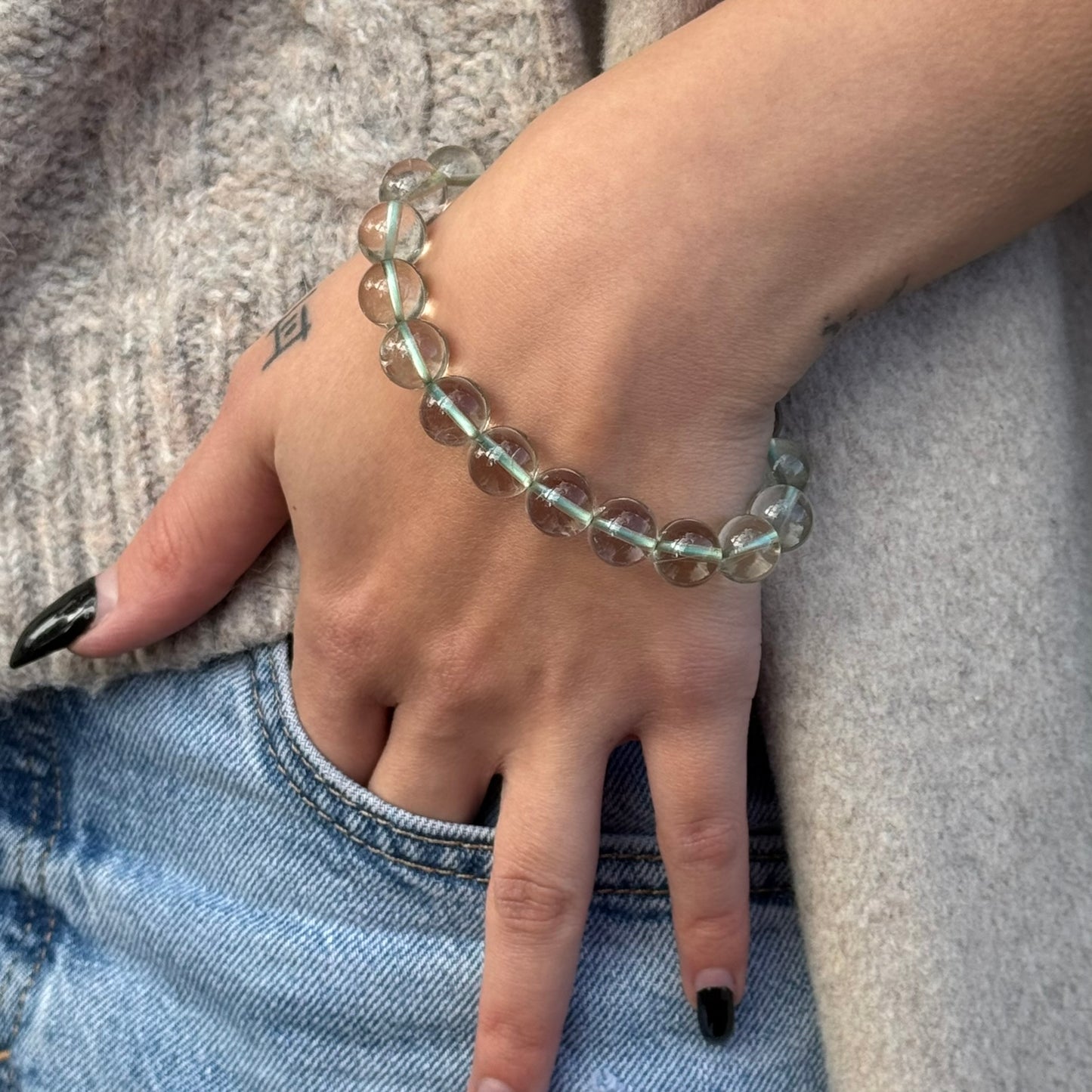 Prasiolite (Green Amethyst) Bracelet – Natural Green Gemstone Jewelry - (AAAA Quality)