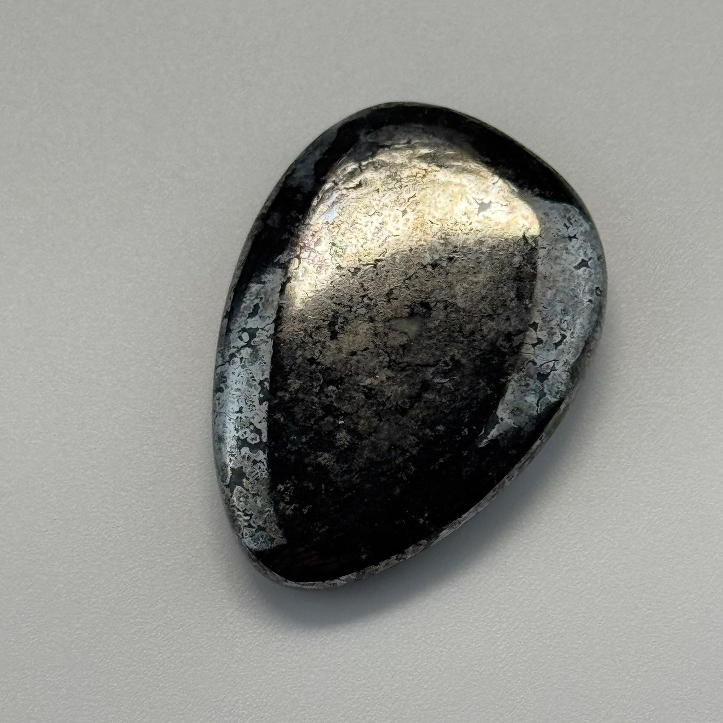 Polished Natural Silver Cabochon – Double-Sided Gemstone from Cobalt, Ontario