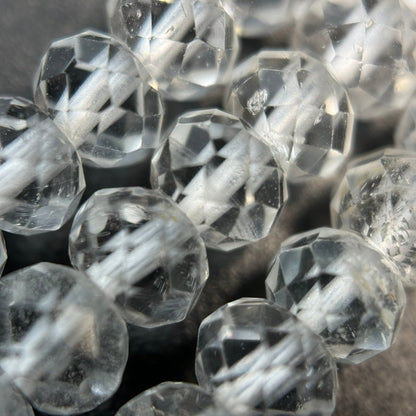 Colorless Topaz Faceted Rondelle Beads