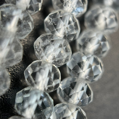 Colorless Topaz Faceted Rondelle Beads