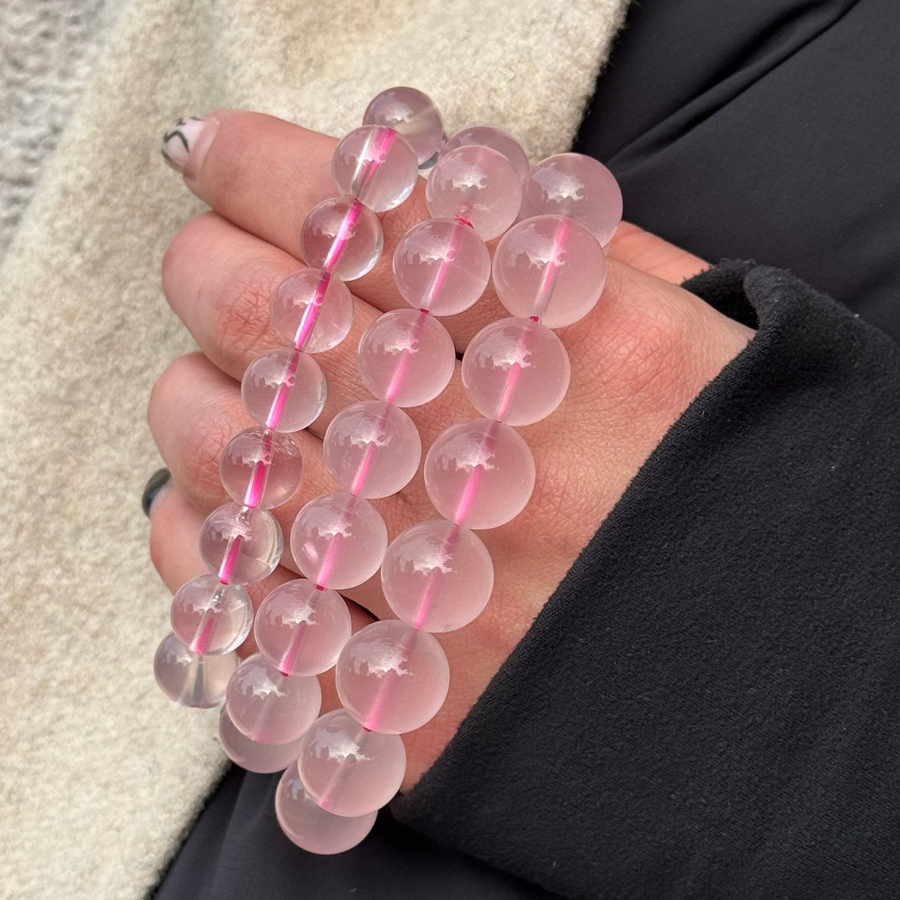 Star Rose Quartz Bracelet – Natural Gemstone Jewelry for Love & Healing (AAA Quality)