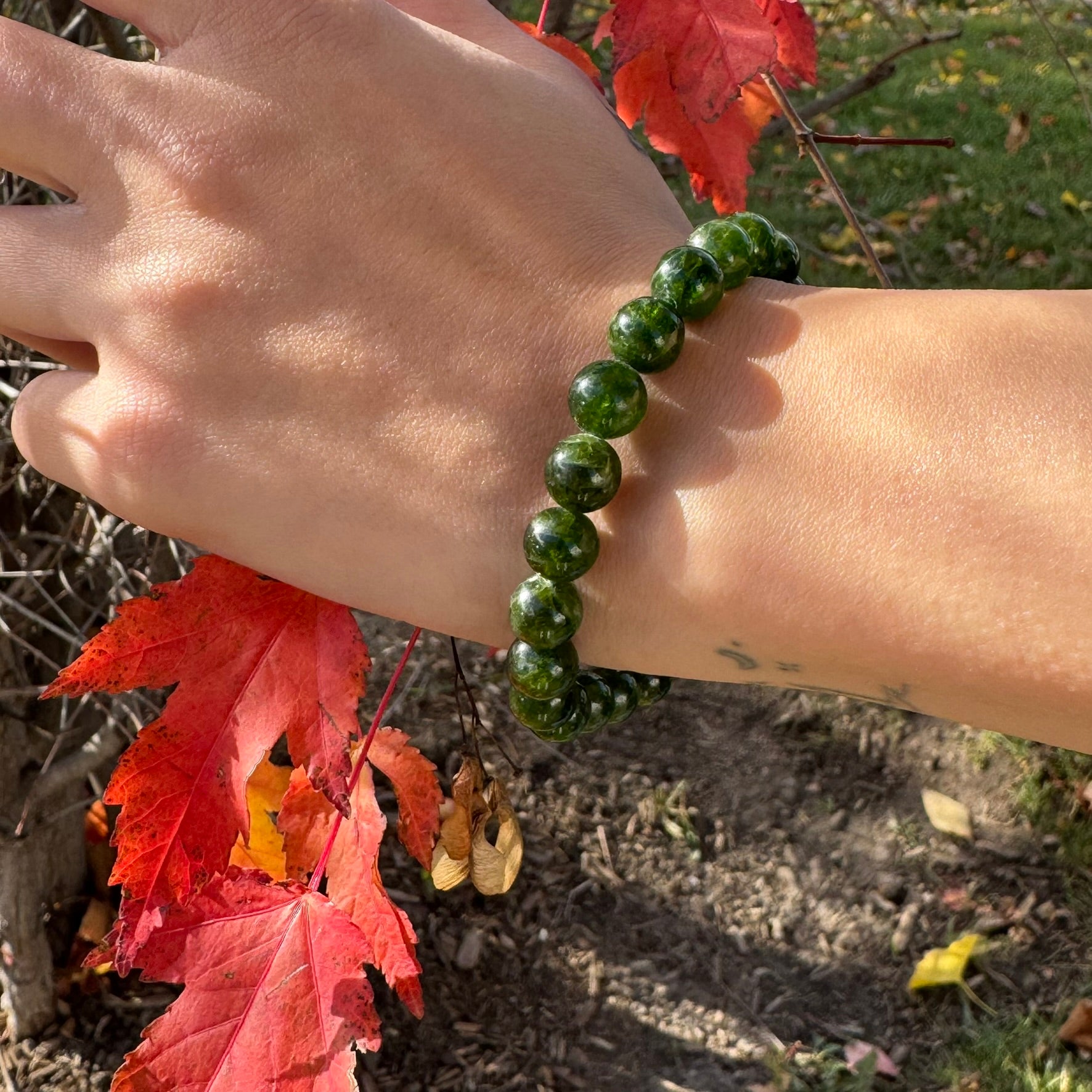 Diopside Bracelet – Unique Statement Gemstone Accessory - (A Quality)
