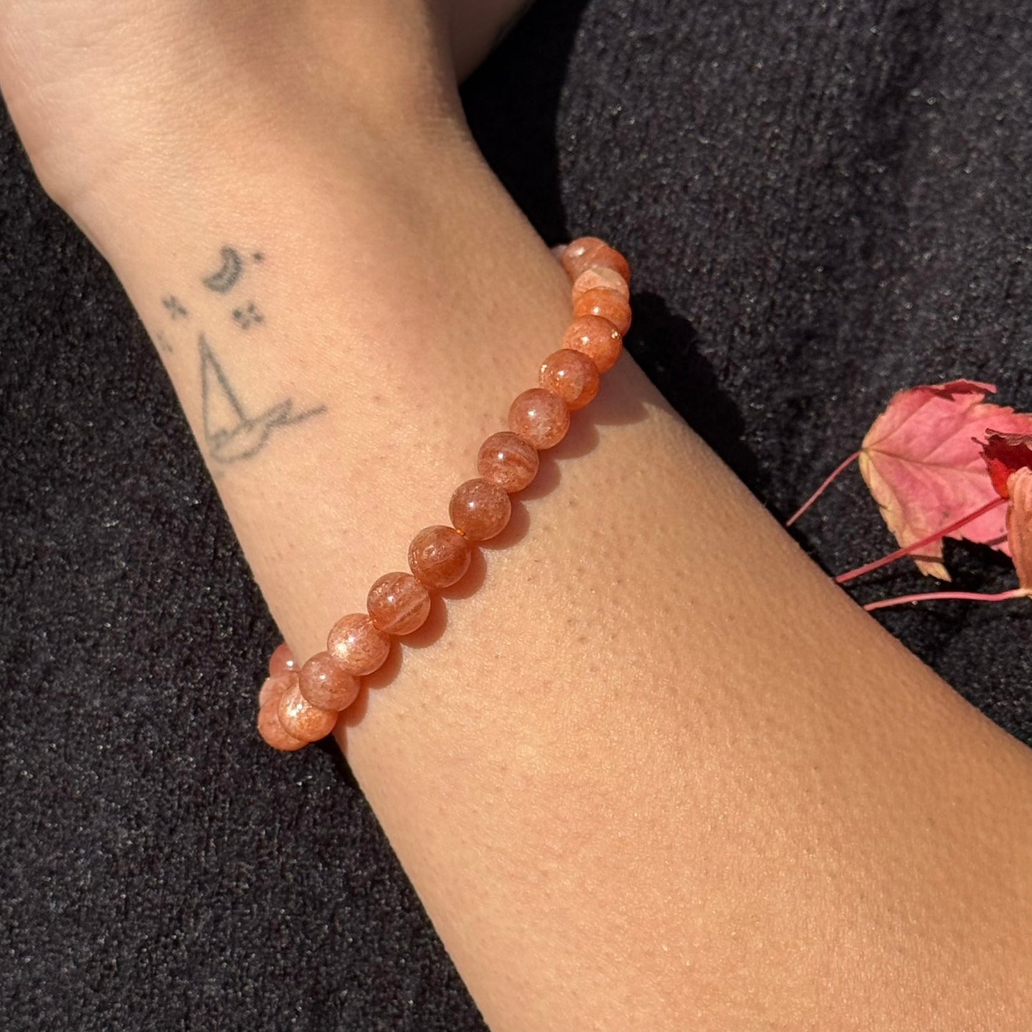 Sunstone Bracelet – Natural Gemstone Jewelry with Radiant Orange Glow - (AA Quality)