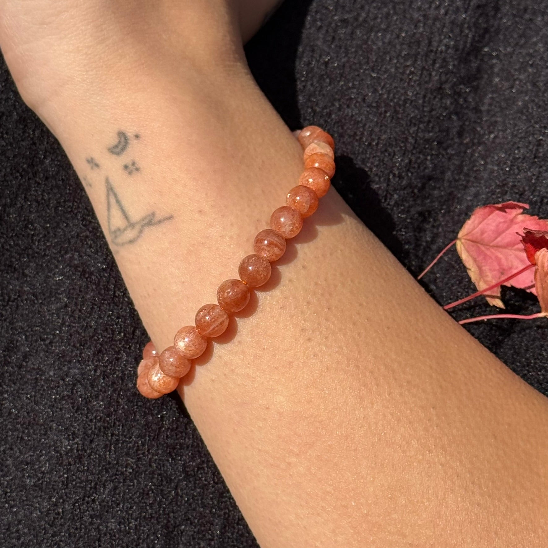 Sunstone Bracelet – Natural Gemstone Jewelry with Radiant Orange Glow - (AA Quality)