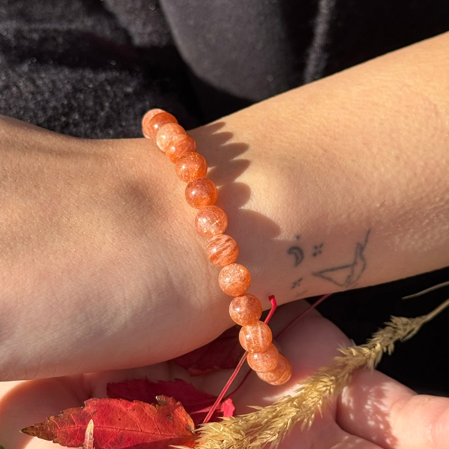 Sunstone Bracelet – Natural Gemstone Jewelry with Radiant Orange Glow - (AA Quality)
