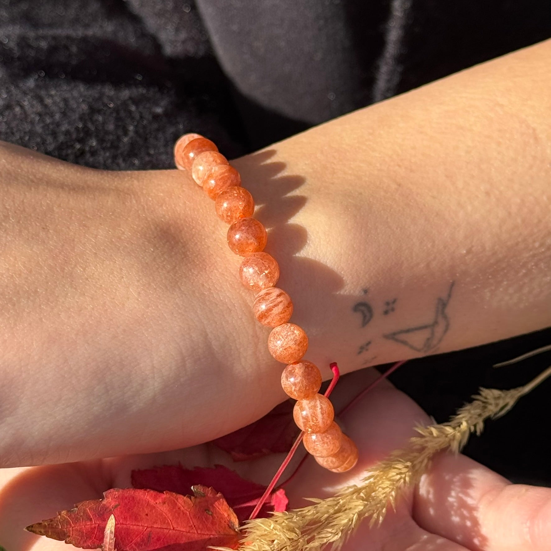 Sunstone Bracelet – Natural Gemstone Jewelry with Radiant Orange Glow - (AA Quality)