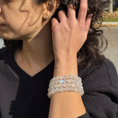 Rainbow Moonstone Bracelet – Shimmering Elegance for Every Occasion - (AAAA Quality)