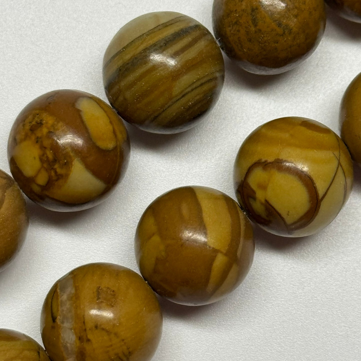 Jasper Woodgrain Picture Polished Round Beads (AA Quality)