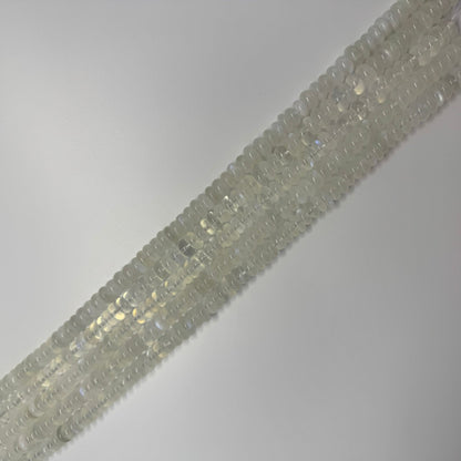 Moonstone Rondelle Polished Beads - (AAAA+ Quality)