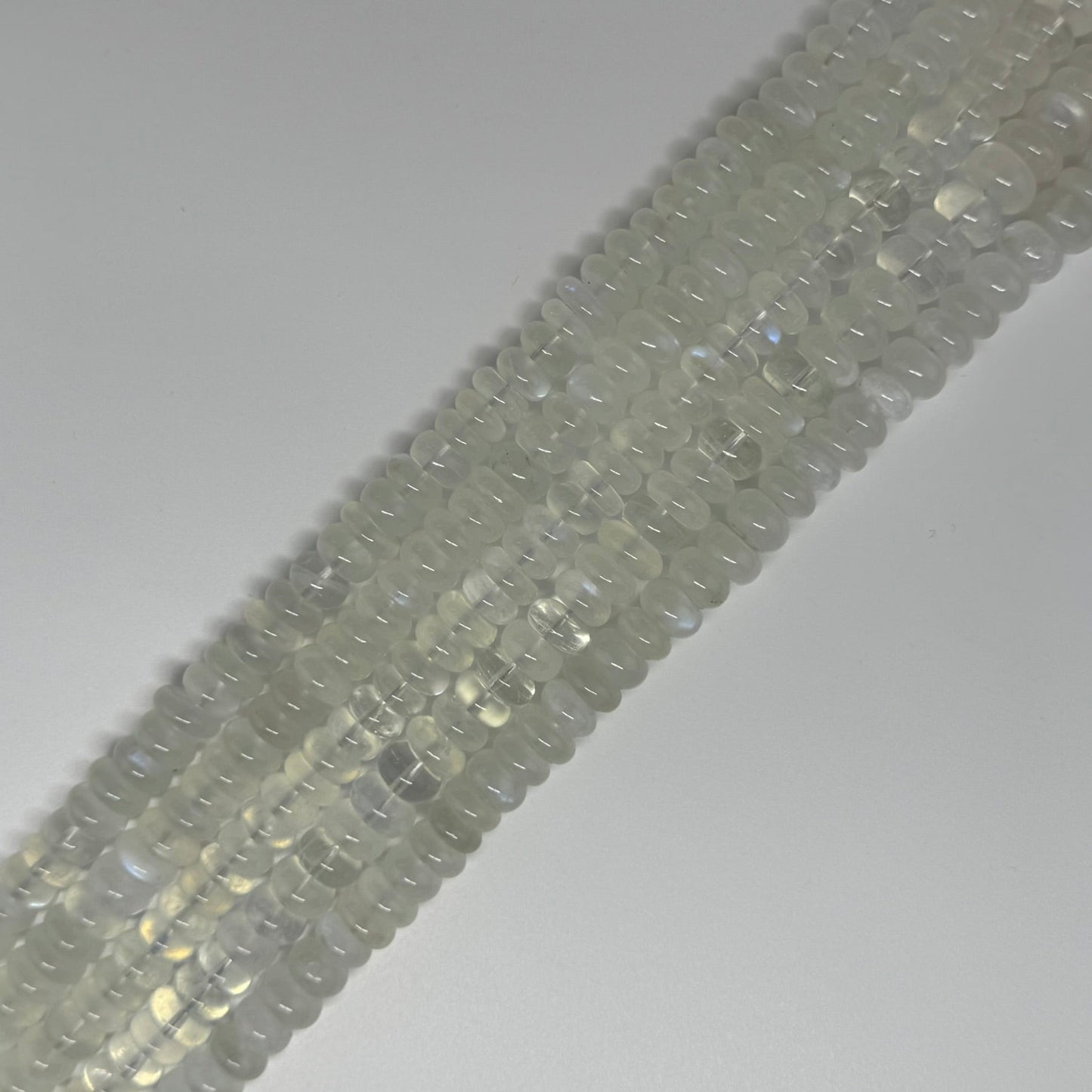 Moonstone Rondelle Polished Beads - (AAAA+ Quality)