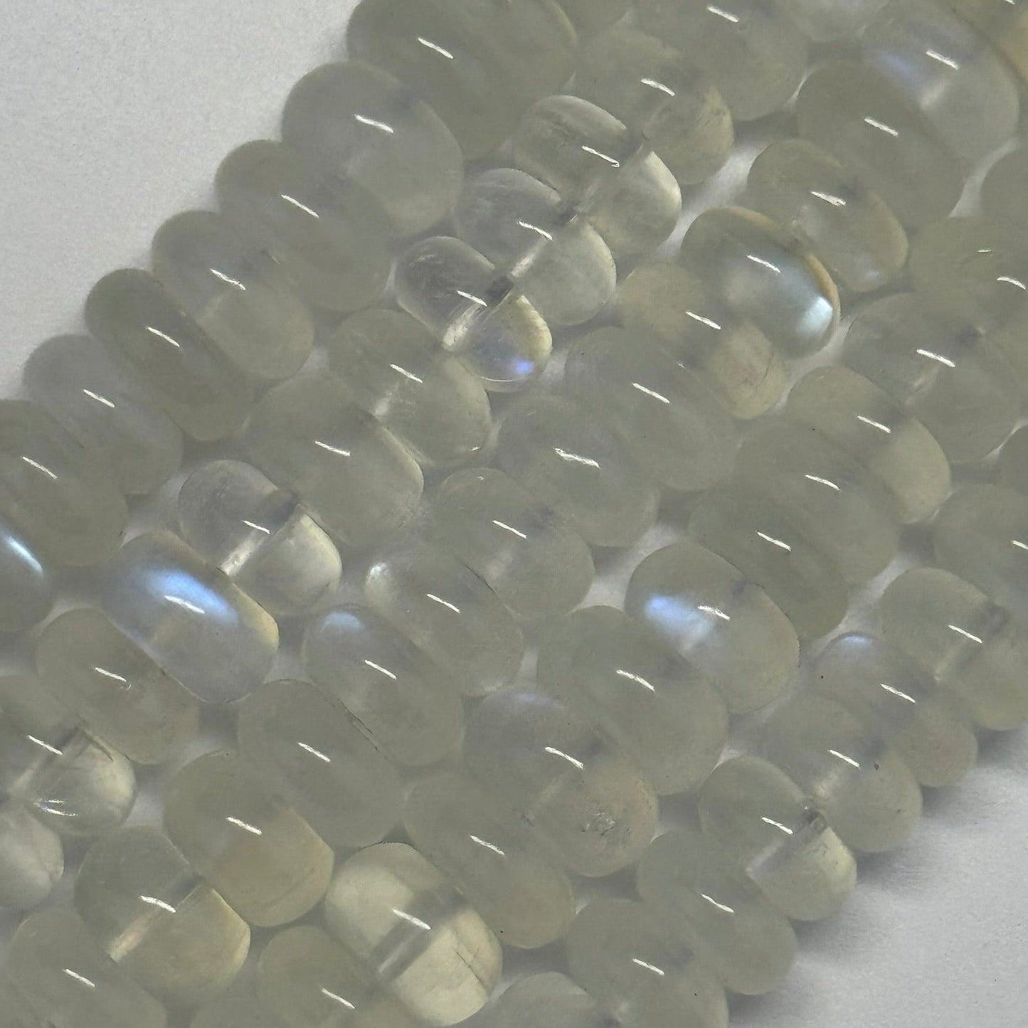 Moonstone Rondelle Polished Beads - (AAAA+ Quality)