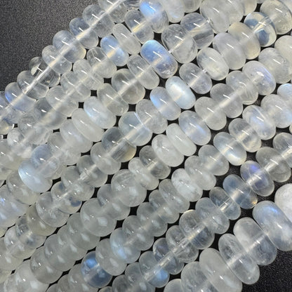 Moonstone Rondelle Polished Beads - (AAAA+ Quality)