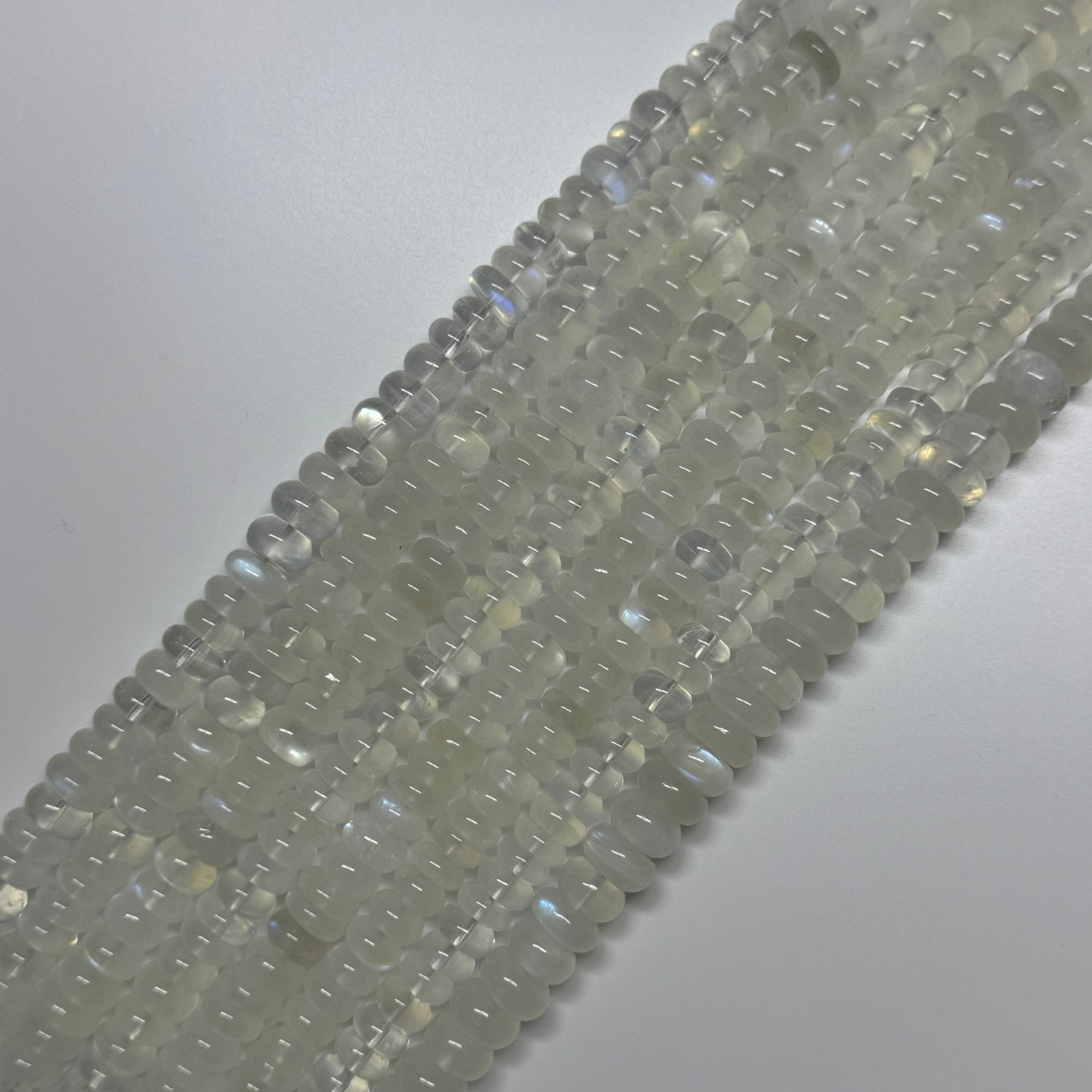 Moonstone Rondelle Polished Beads - (AAAA+ Quality)