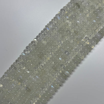 Moonstone Rondelle Polished Beads - (AAAA+ Quality)