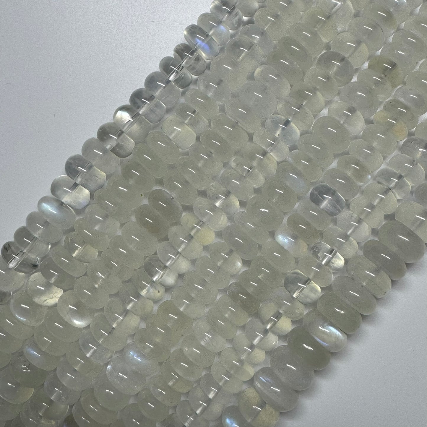 Moonstone Rondelle Polished Beads - (AAAA+ Quality)