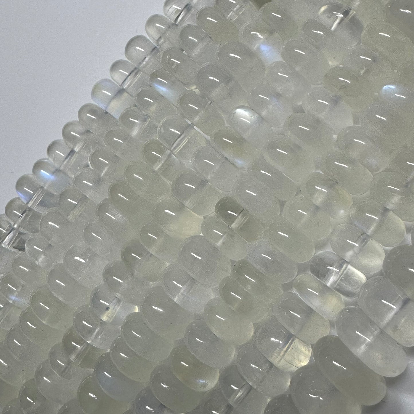 Moonstone Rondelle Polished Beads - (AAAA+ Quality)