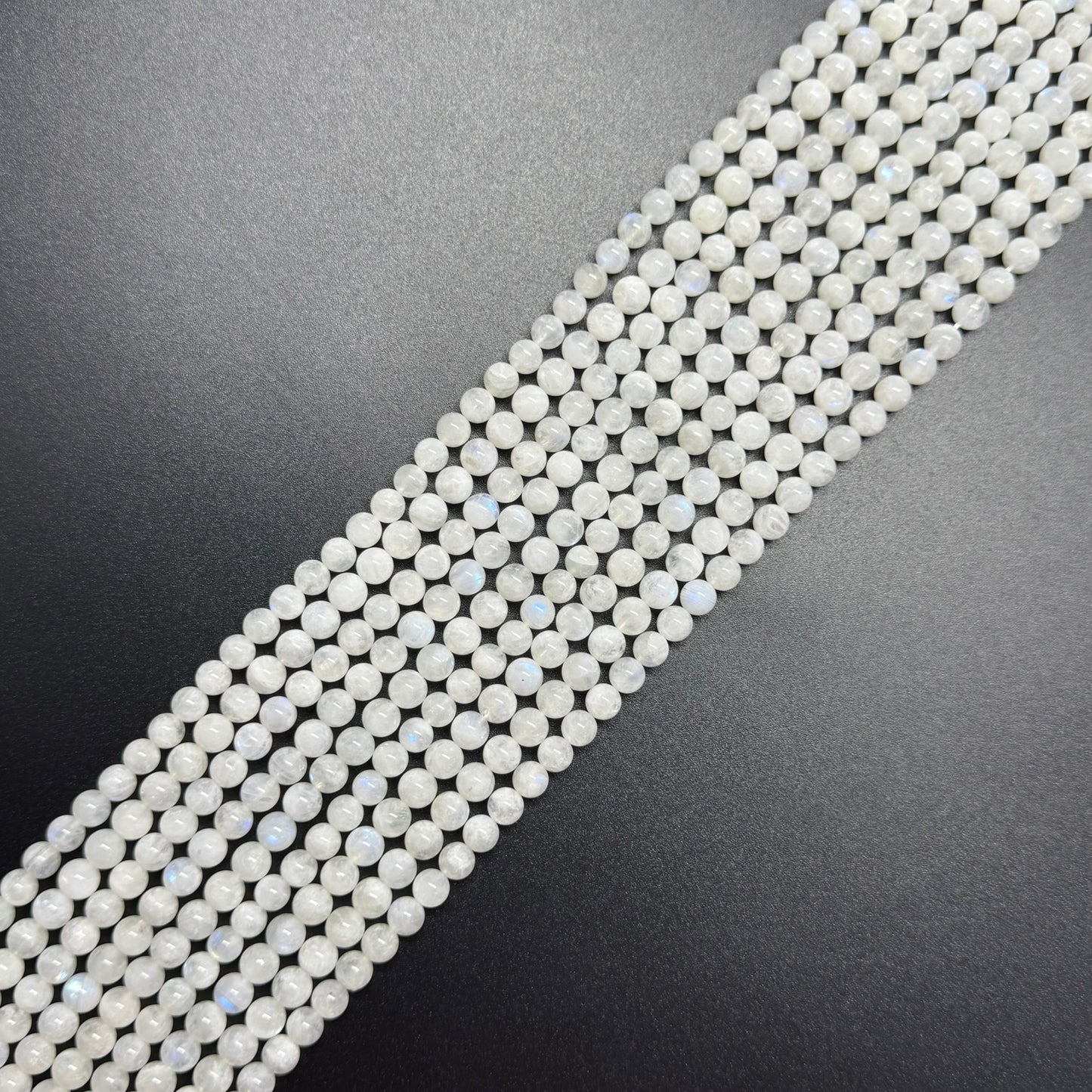 Moonstone Rainbow Polished Round Beads - (AAA Quality)