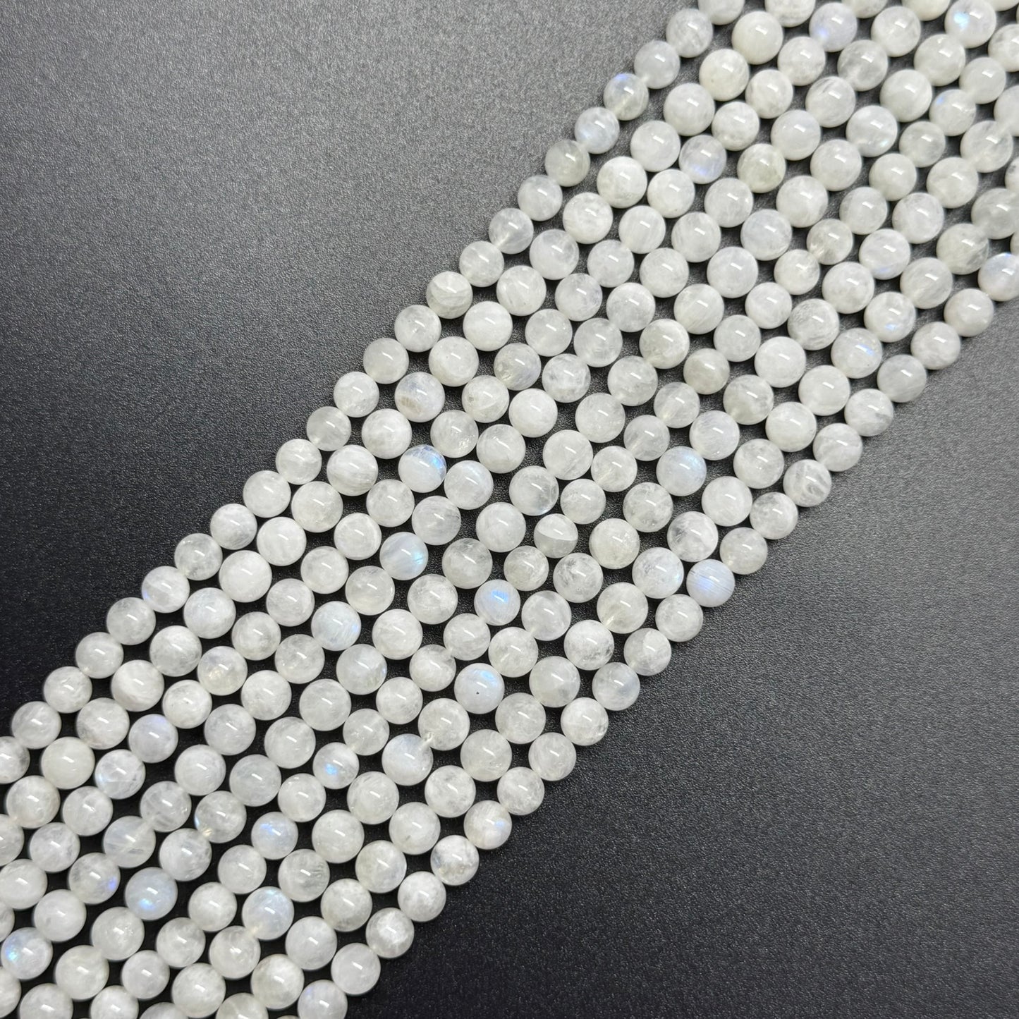 Moonstone Rainbow Polished Round Beads - (AAA Quality)