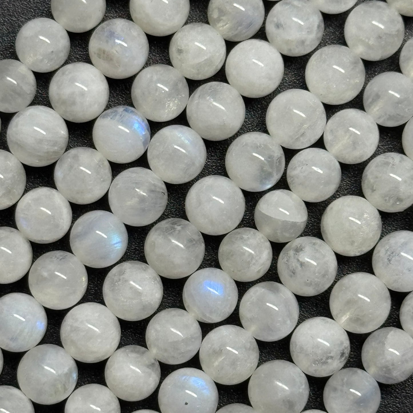 Moonstone Rainbow Polished Round Beads - (AAA Quality)
