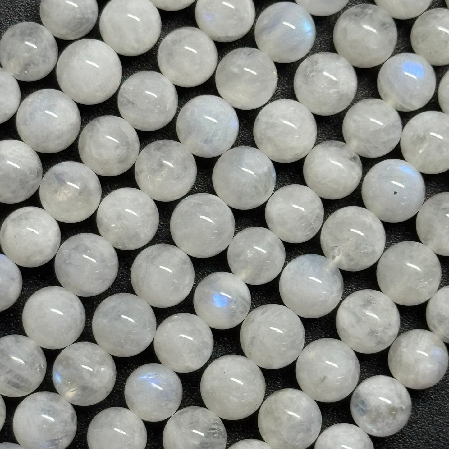 Moonstone Rainbow Polished Round Beads - (AAA Quality)