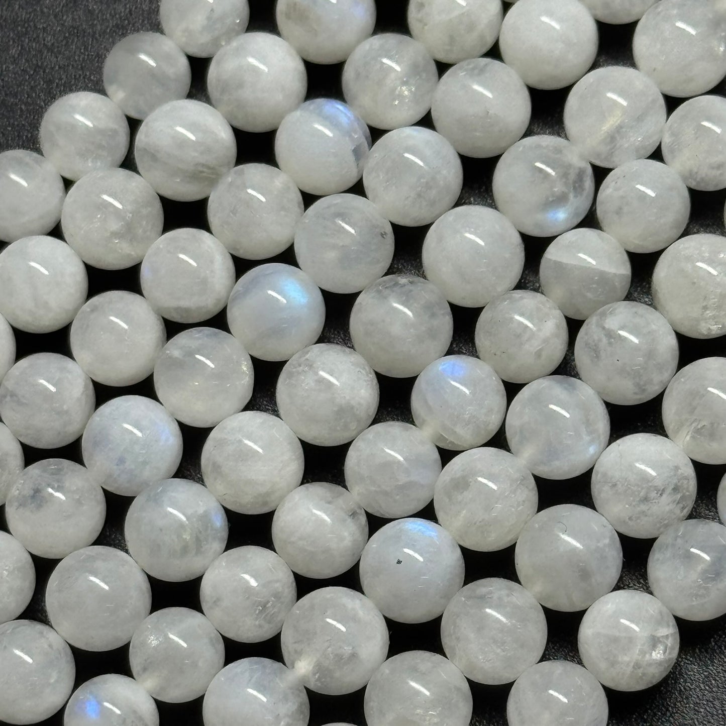 Moonstone Rainbow Polished Round Beads - (AAA Quality)