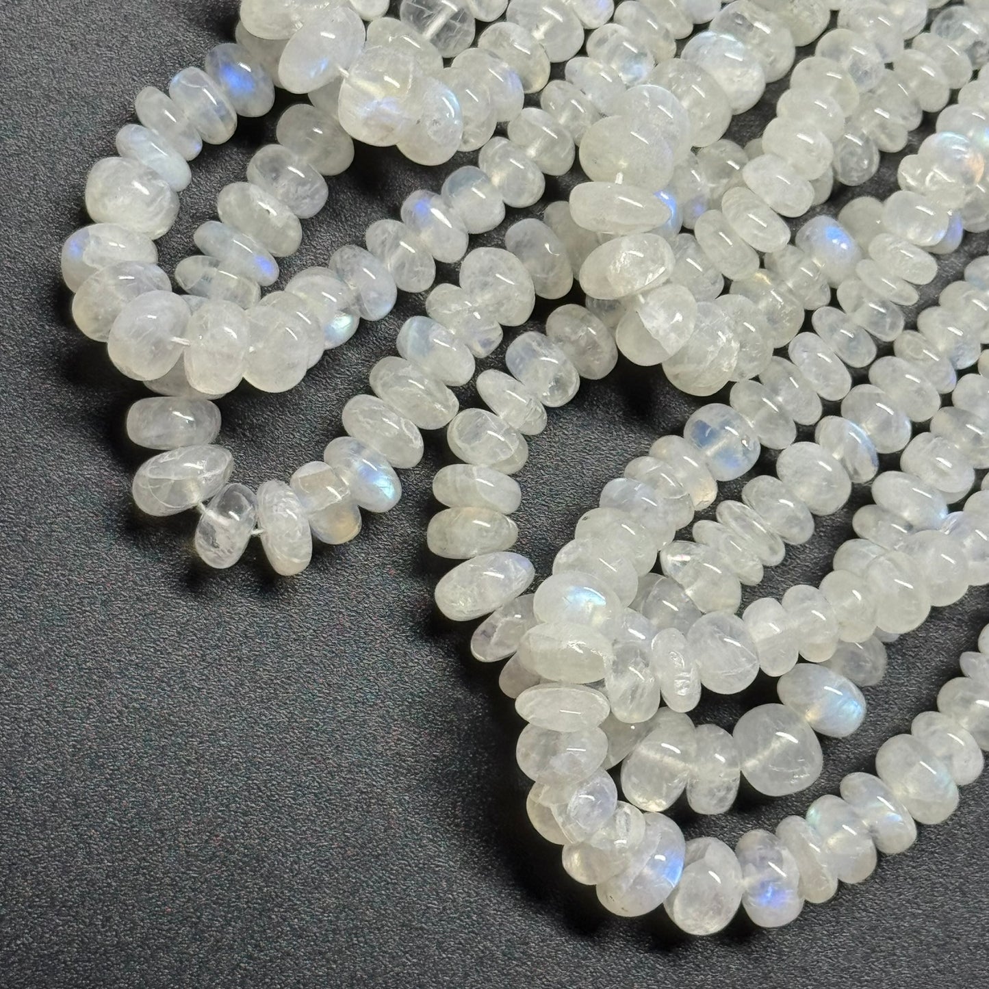 Rainbow Moonstone Rondelle Polished Beads - (AAA Quality)