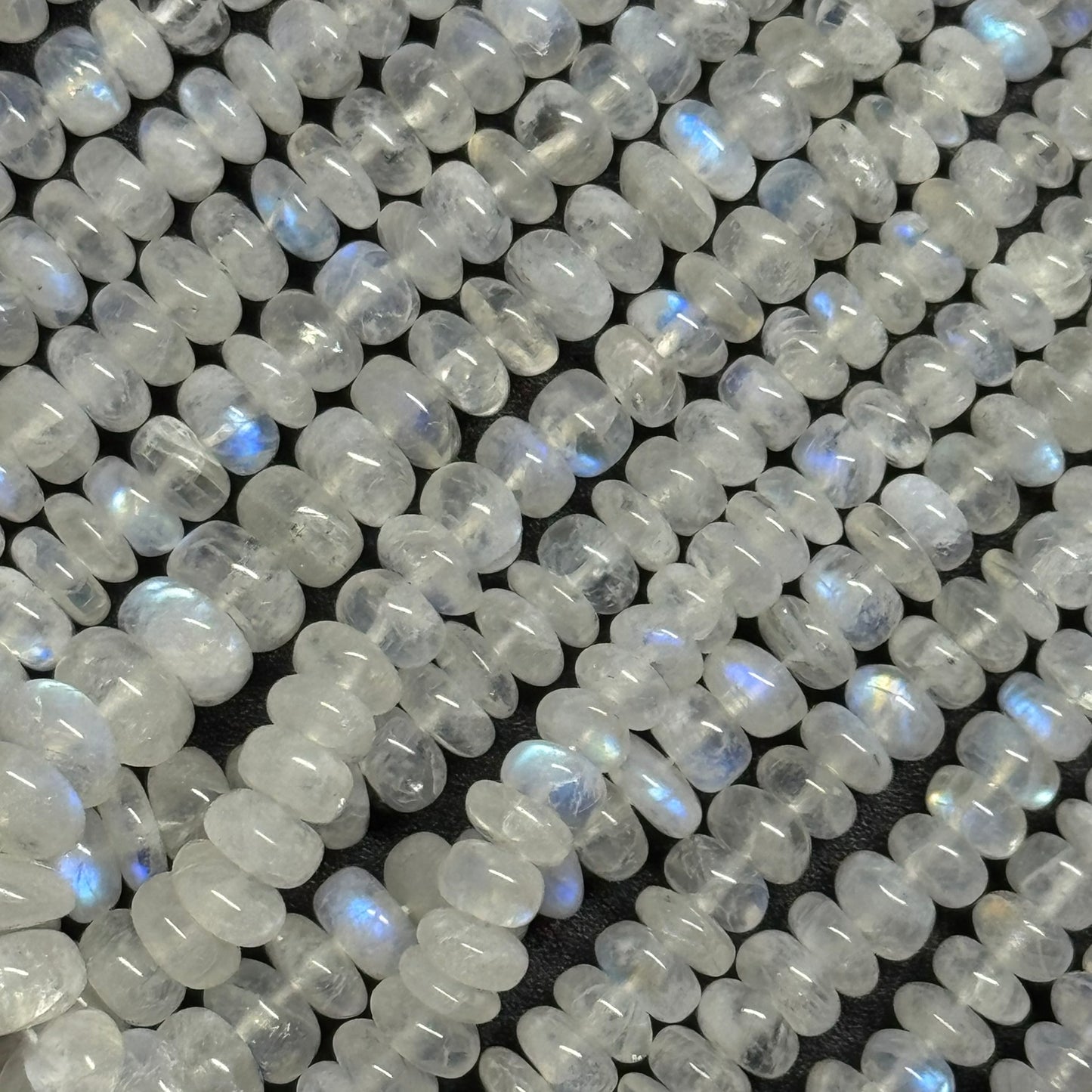 Rainbow Moonstone Rondelle Polished Beads - (AAA Quality)