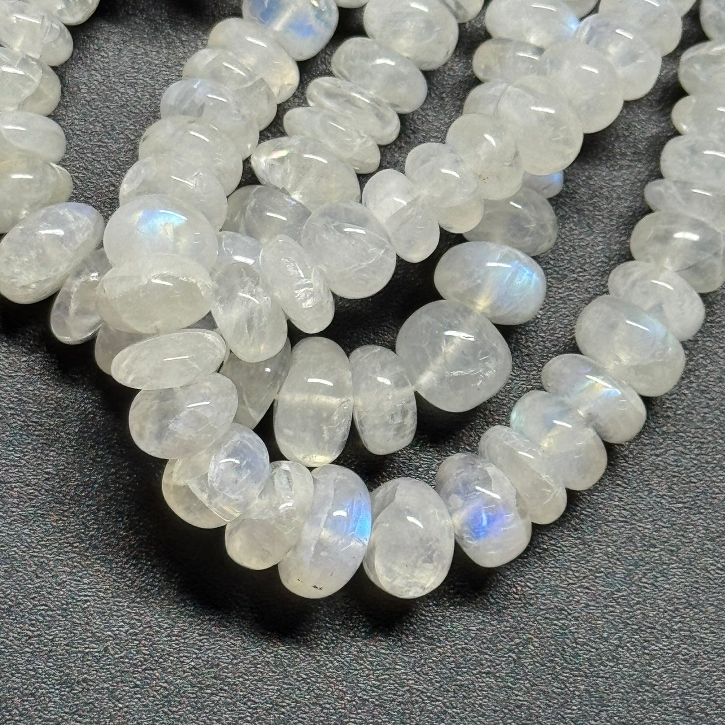 Rainbow Moonstone Rondelle Polished Beads - (AAA Quality)