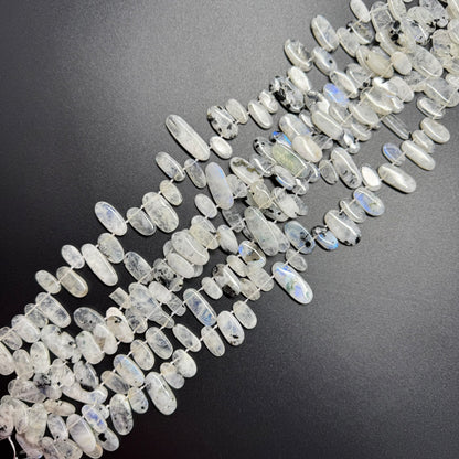 Rainbow Moonstone Oval Shaped Side Drilled Gemstone Beads - (AB Quality)