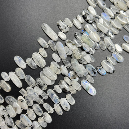 Rainbow Moonstone Oval Shaped Side Drilled Gemstone Beads - (AB Quality)