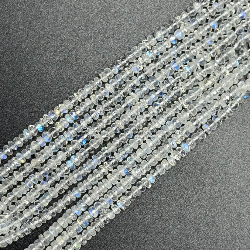 Faceted Rondelle Beads: Crystal & Gemstone Rondelle Beads for Jewelry Making, Beaded Necklaces, and More