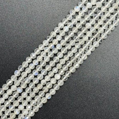 Rainbow Moonstone Faceted Round Gemstone Beads