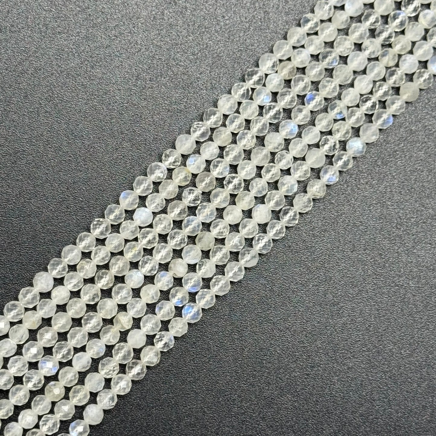 Rainbow Moonstone Faceted Round Beads