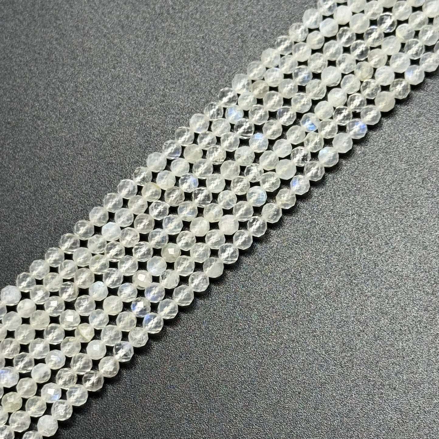 Rainbow Moonstone Faceted Round Beads