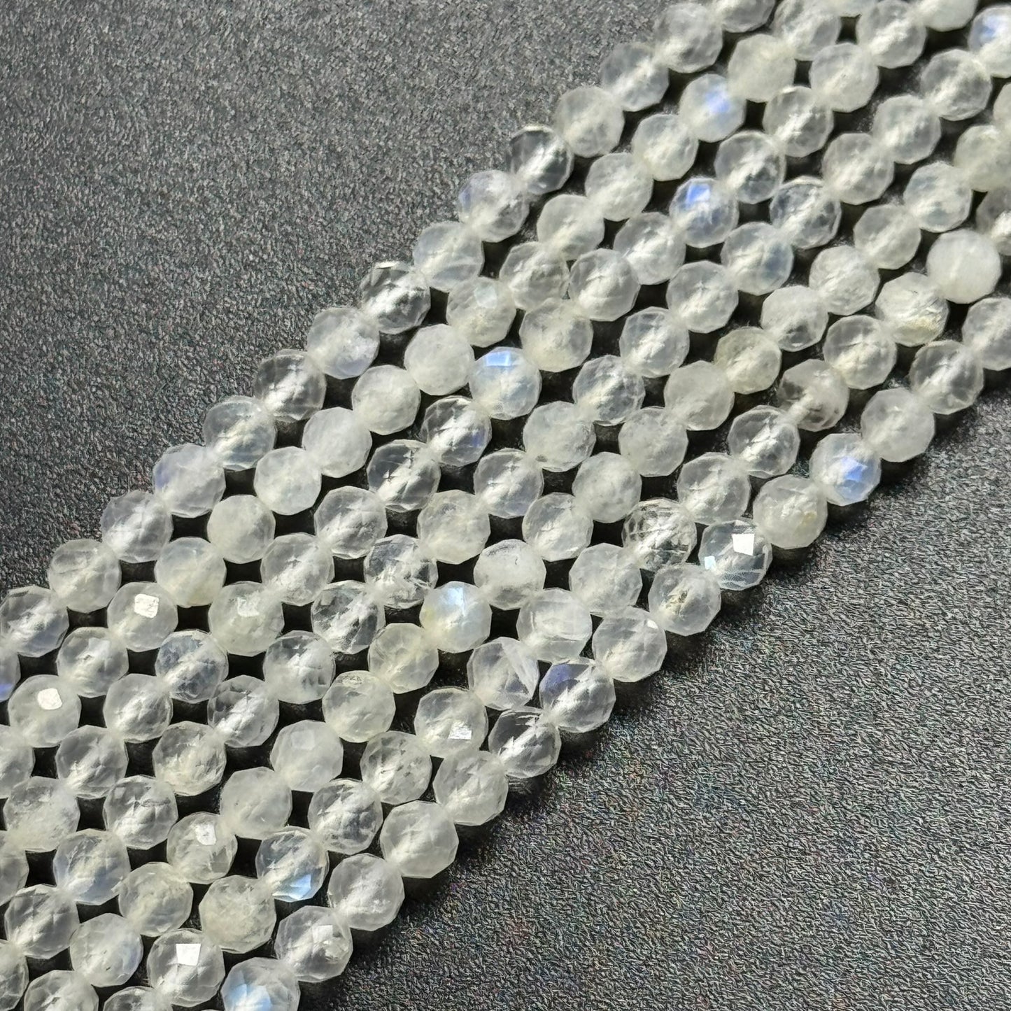 Rainbow Moonstone Faceted Round Beads