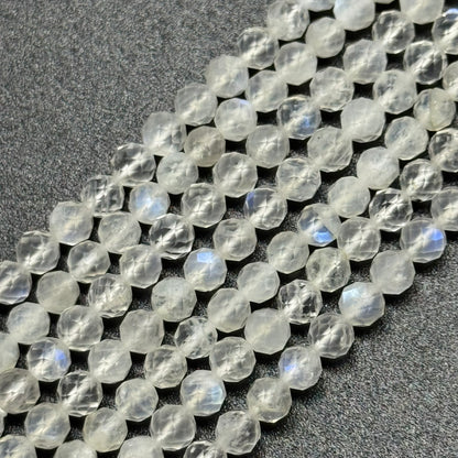 Rainbow Moonstone Faceted Round Gemstone Beads