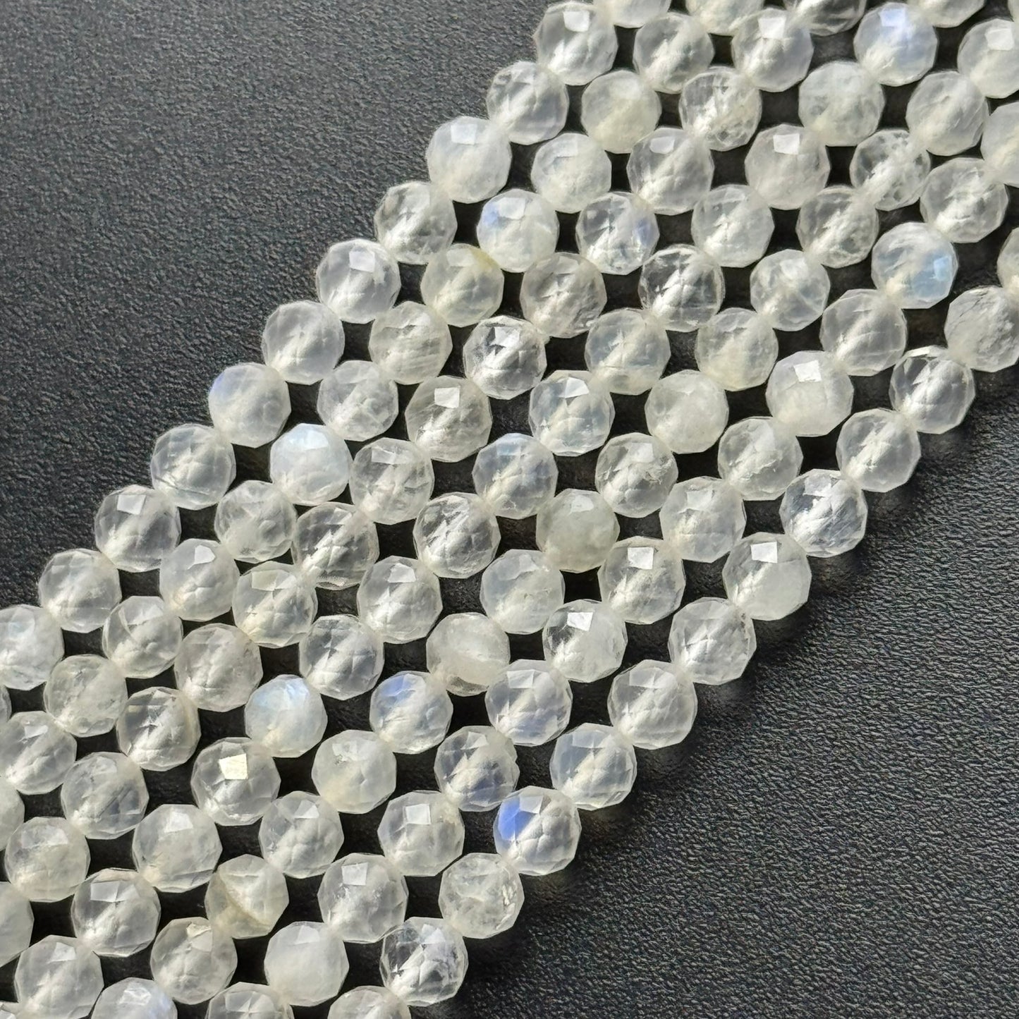 Rainbow Moonstone Faceted Round Beads