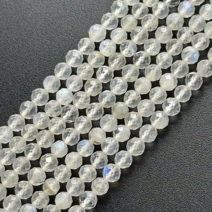 Rainbow Moonstone Faceted Round Gemstone Beads