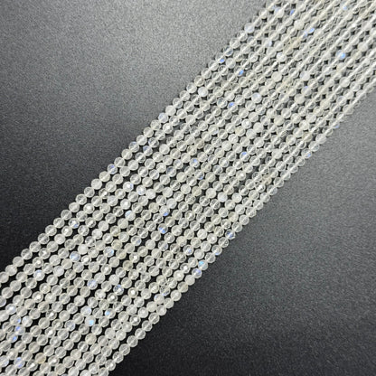Rainbow Moonstone Faceted Round Gemstone Beads