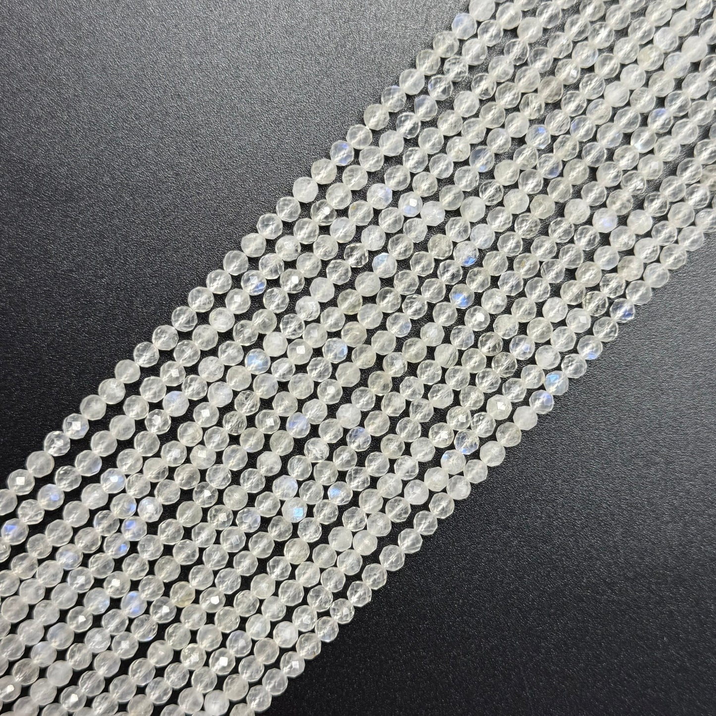 Rainbow Moonstone Faceted Round Beads