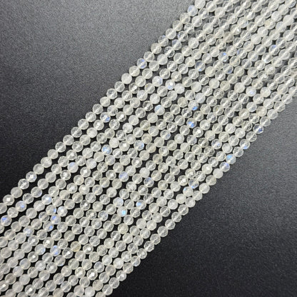 Rainbow Moonstone Faceted Round Gemstone Beads