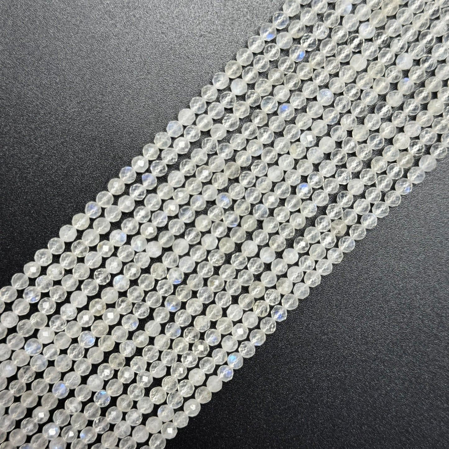 Rainbow Moonstone Faceted Round Beads