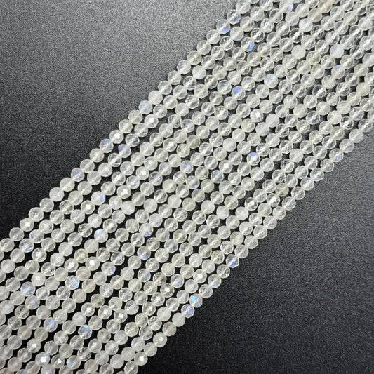 Rainbow Moonstone Faceted Round Gemstone Beads