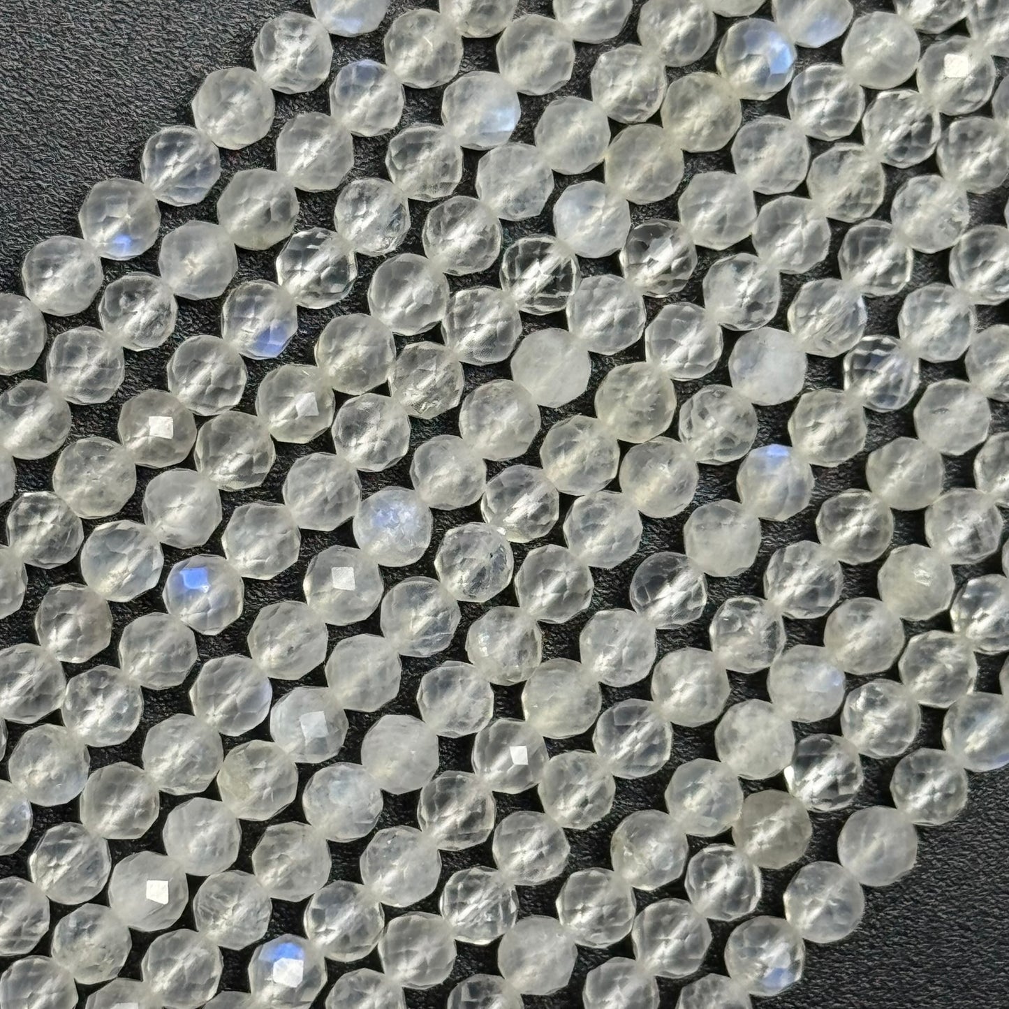 Rainbow Moonstone Faceted Round Beads