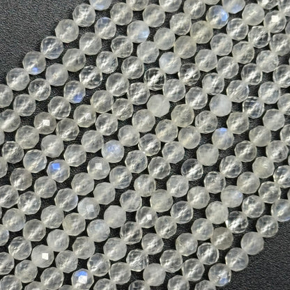 Rainbow Moonstone Faceted Round Gemstone Beads